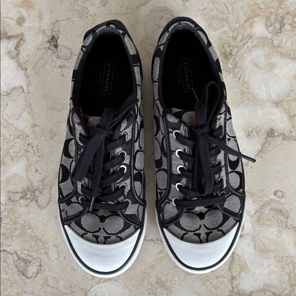 Coach Barrett Signature C Jacquard & Leather Sneakers - size 9B - Picture 8 of 12